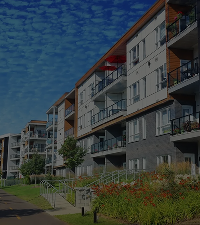 Contemporary residential complex with gardens